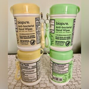 Anti-bacterial Hand Wipes - MINI for Backpack, Keychain or Yeti Dangle. Set of 4